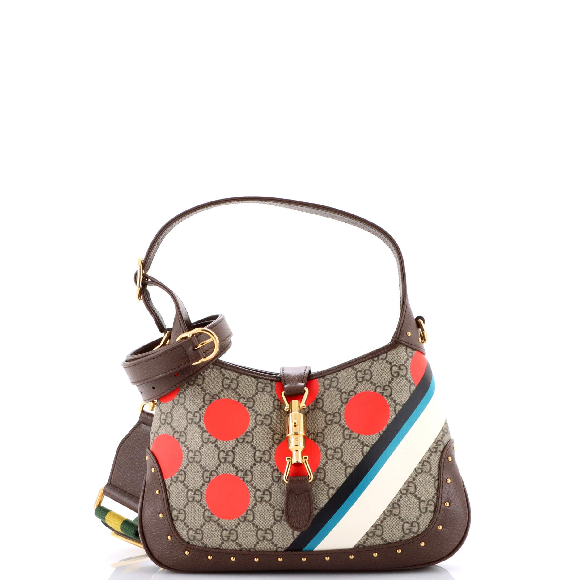 Jackie 1961 Hobo Studded Printed GG Coated Canvas Small