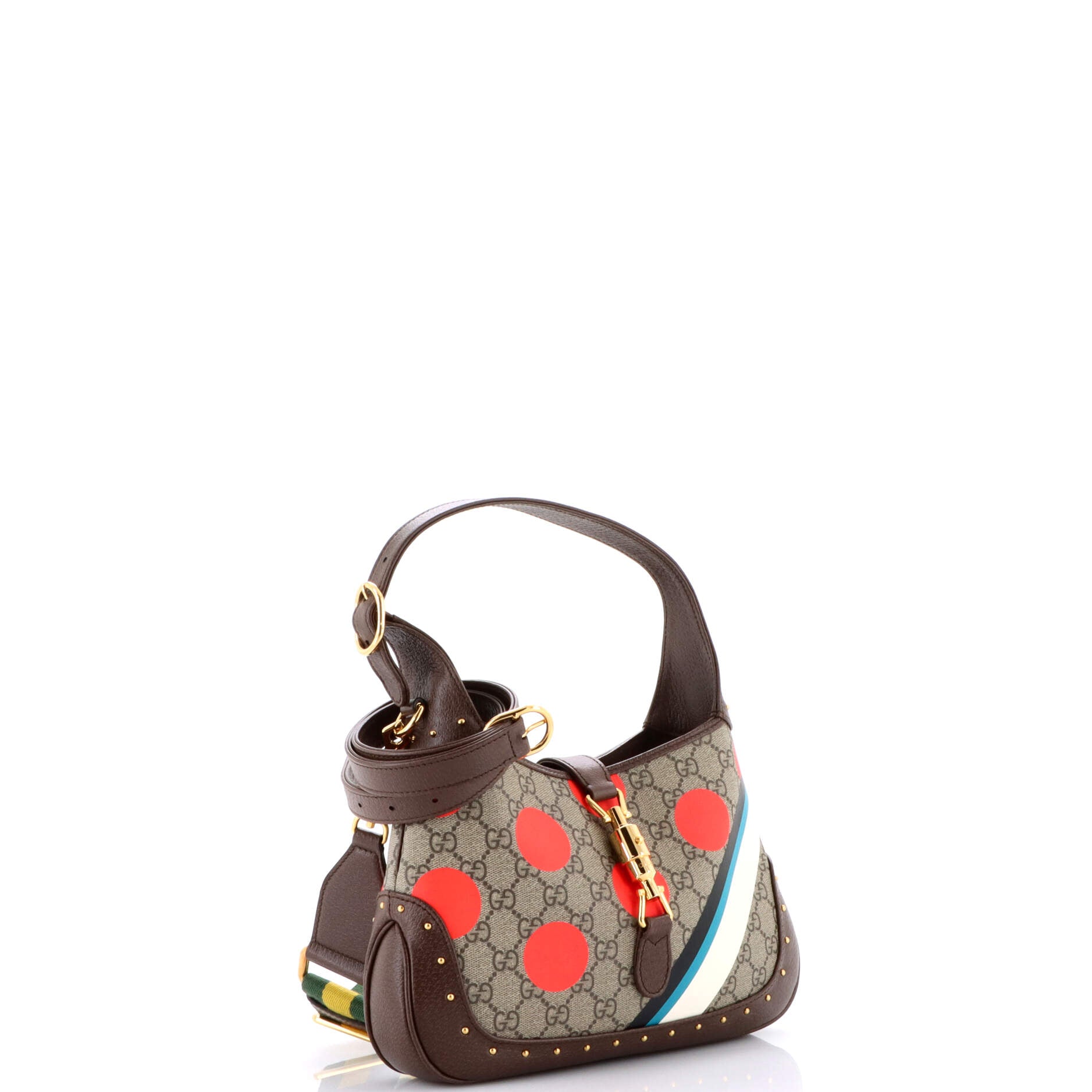 Jackie 1961 Hobo Studded Printed GG Coated Canvas Small