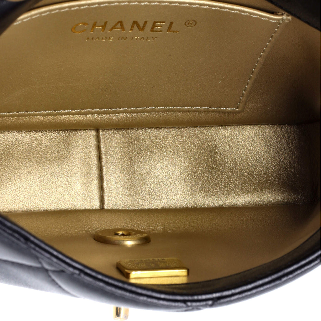 Double CC Pearl Flap Bag Quilted Lambskin Mini
