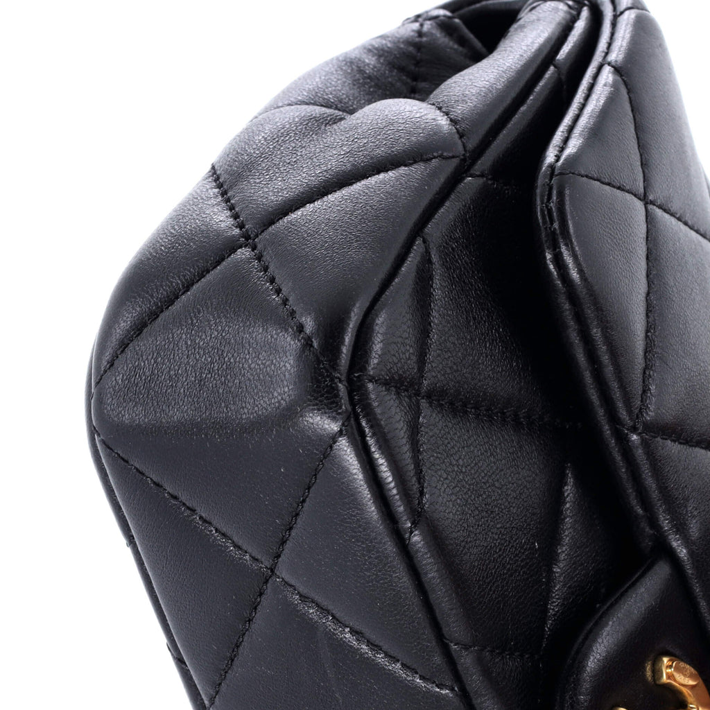 Double CC Pearl Flap Bag Quilted Lambskin Mini