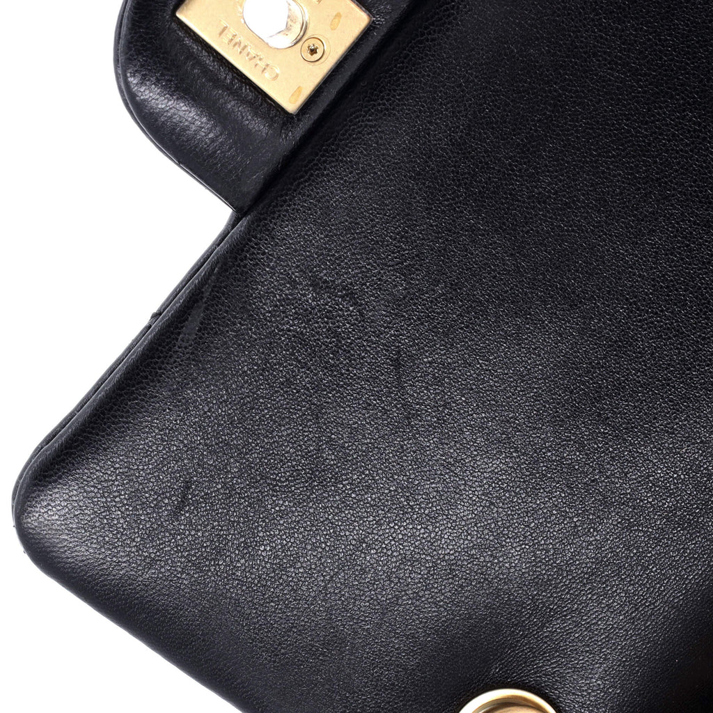Double CC Pearl Flap Bag Quilted Lambskin Mini
