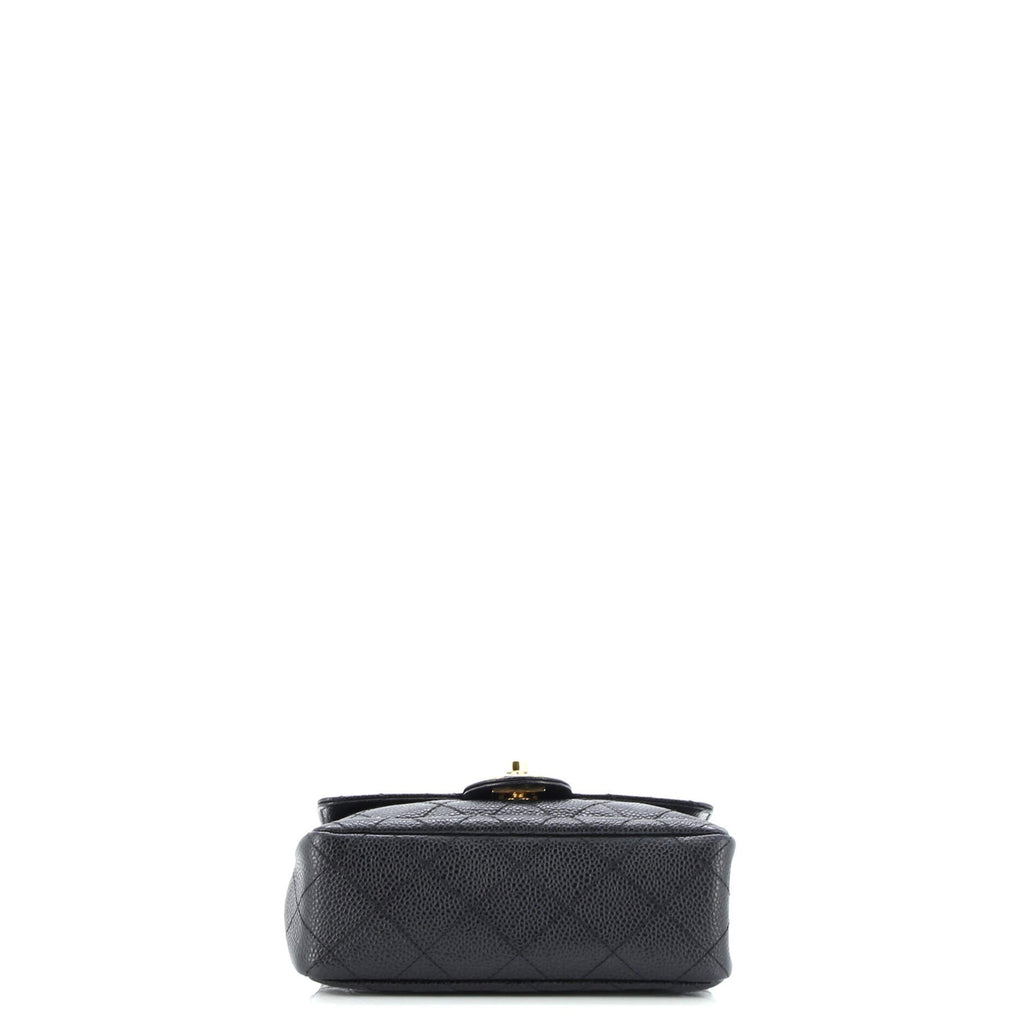 Vintage Square Classic Single Flap Bag Quilted Caviar Mini