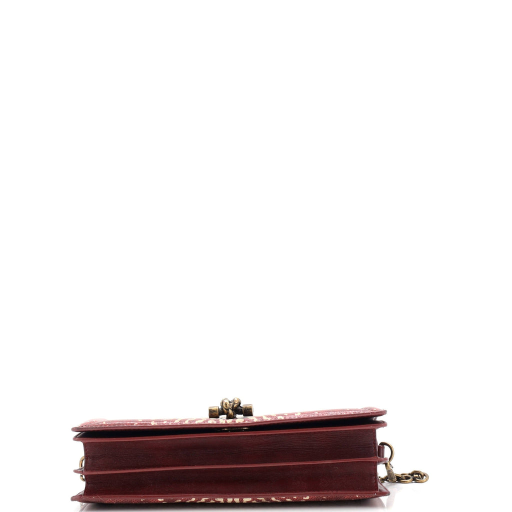 Olimpia Knot Chain Clutch Intrecciato Knit with Snakeskin Trim