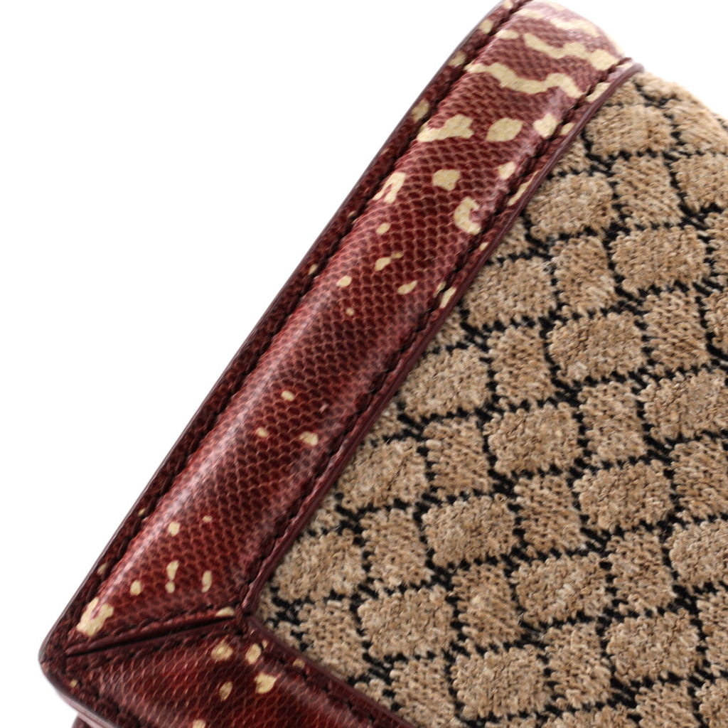 Olimpia Knot Chain Clutch Intrecciato Knit with Snakeskin Trim