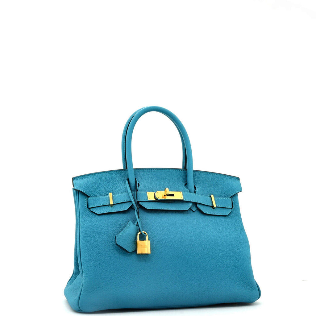 Birkin Handbag Turquoise Togo with Gold Hardware 30