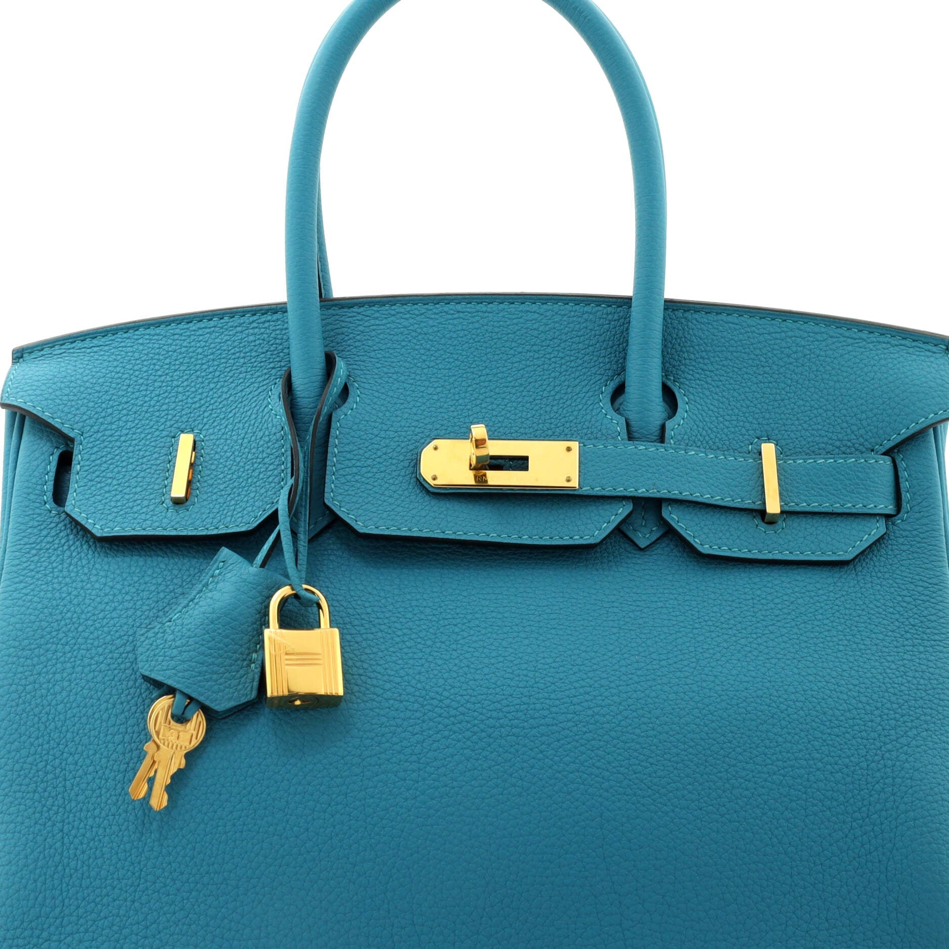 Birkin Handbag Turquoise Togo with Gold Hardware 30