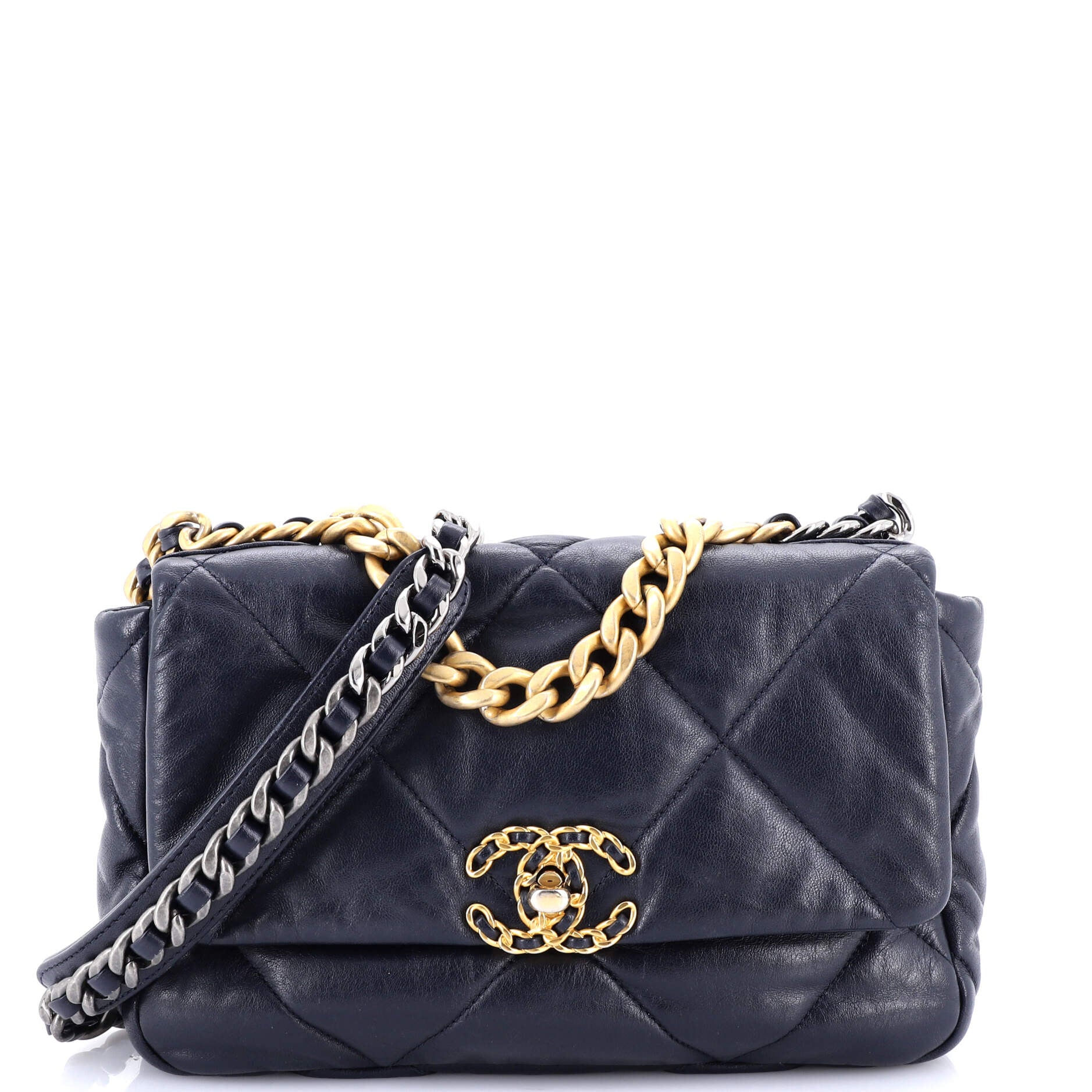 19 Flap Bag Quilted Leather Medium