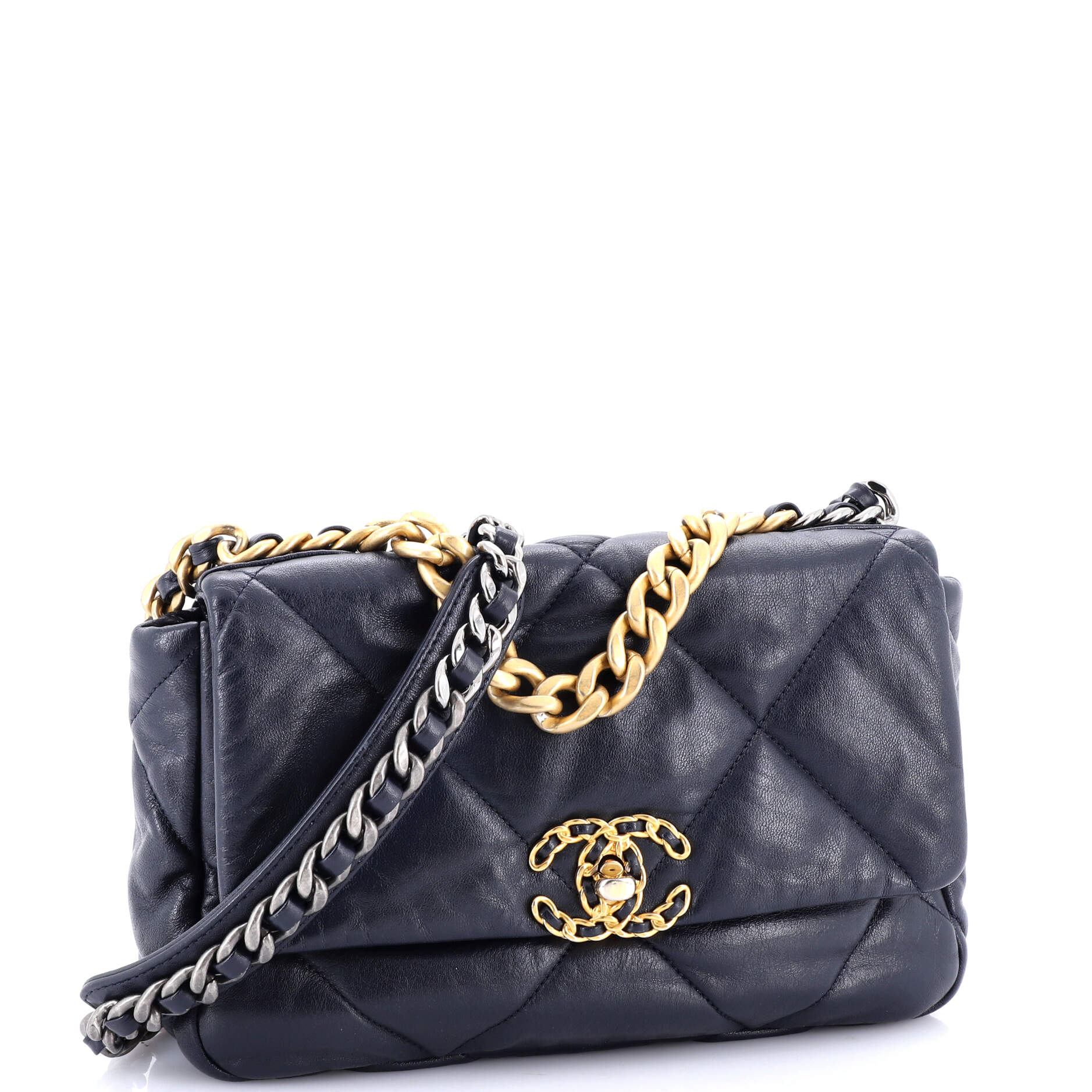 19 Flap Bag Quilted Leather Medium