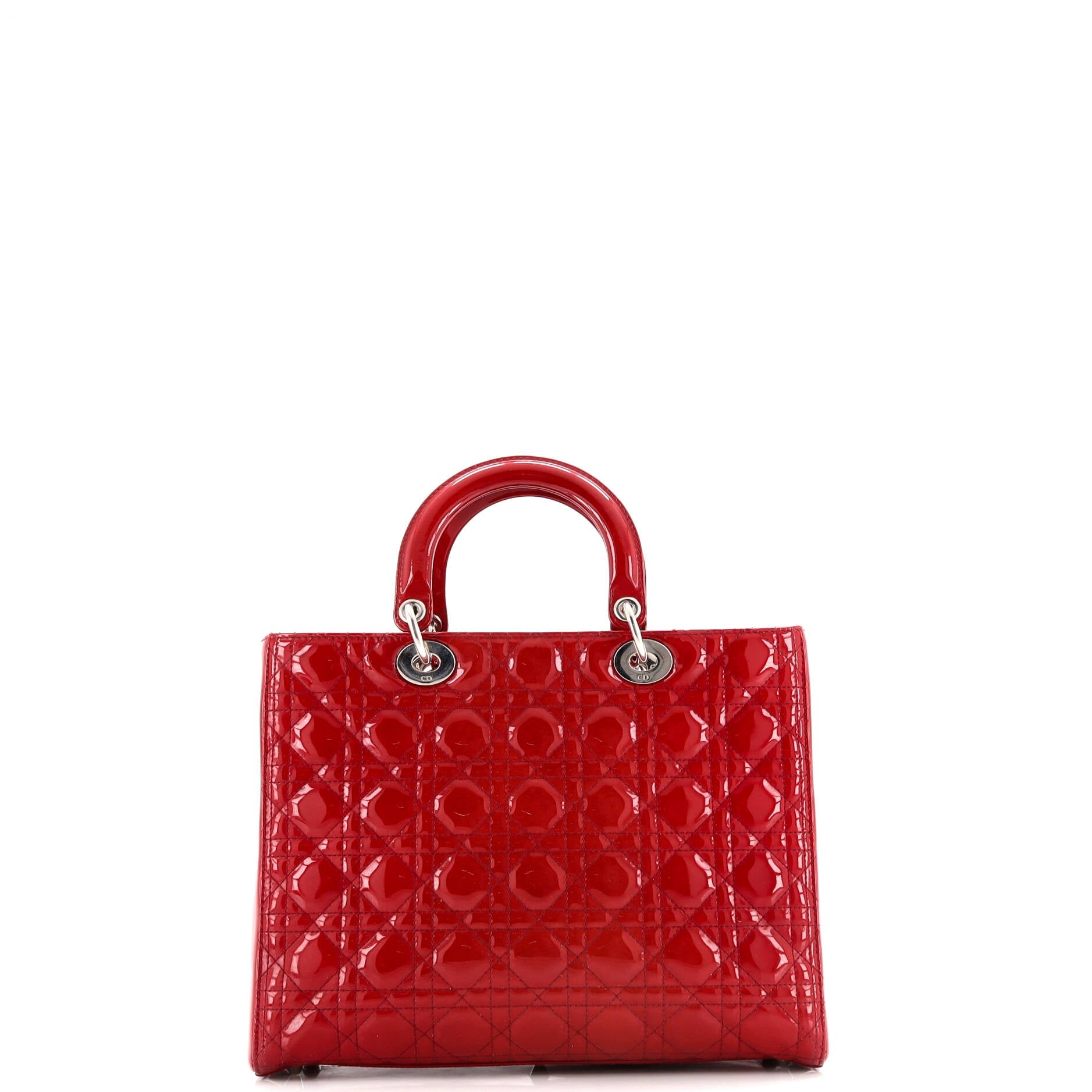 Lady Dior Bag Cannage Quilt Patent Large
