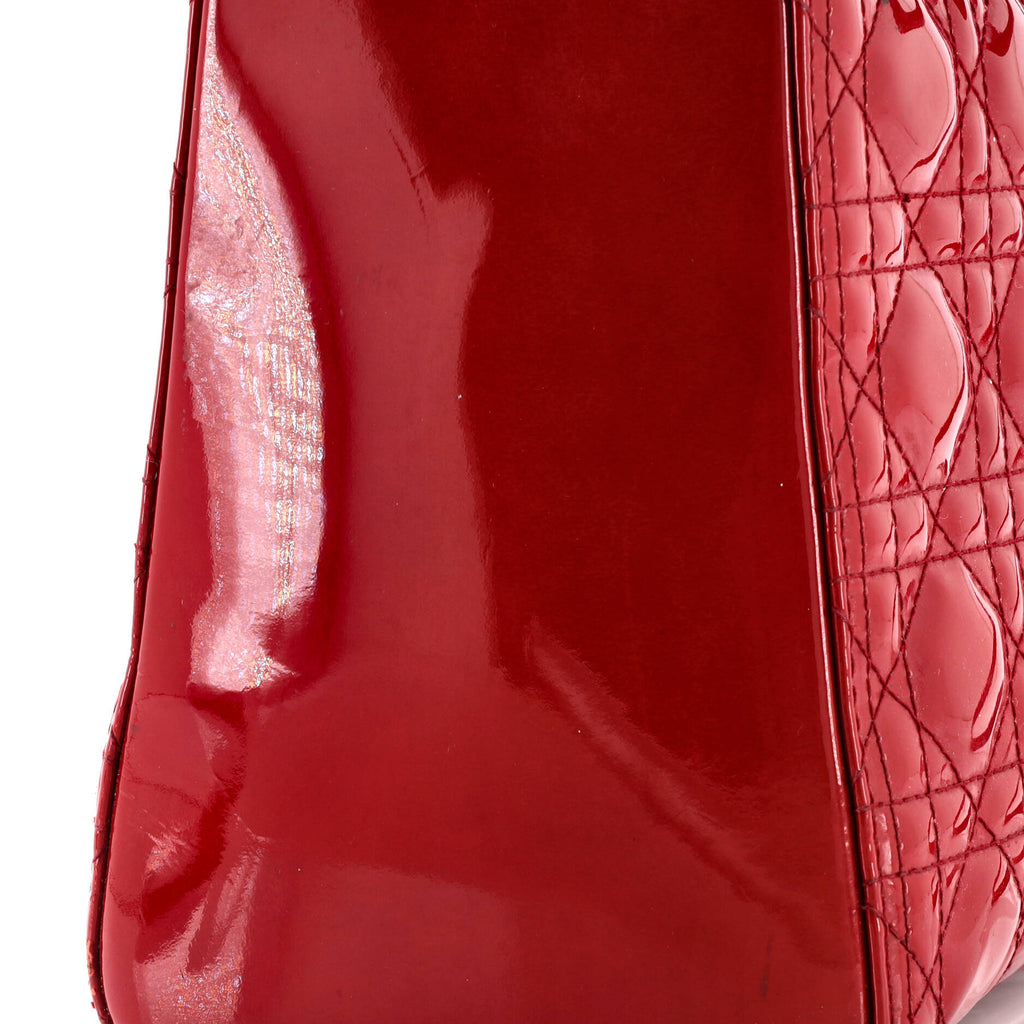 Lady Dior Bag Cannage Quilt Patent Large