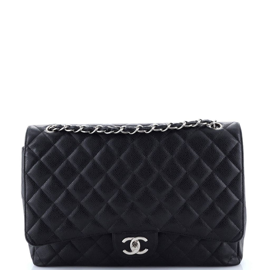 Classic Double Flap Bag Quilted Caviar Maxi