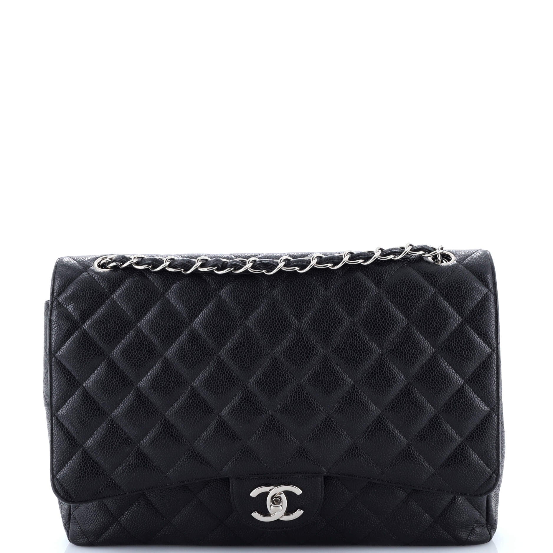 Classic Double Flap Bag Quilted Caviar Maxi