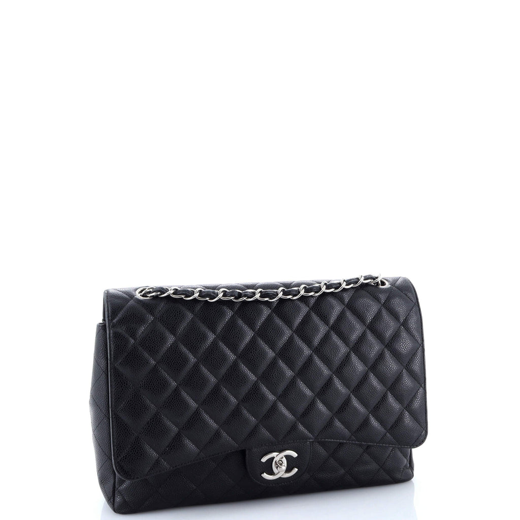 Classic Double Flap Bag Quilted Caviar Maxi