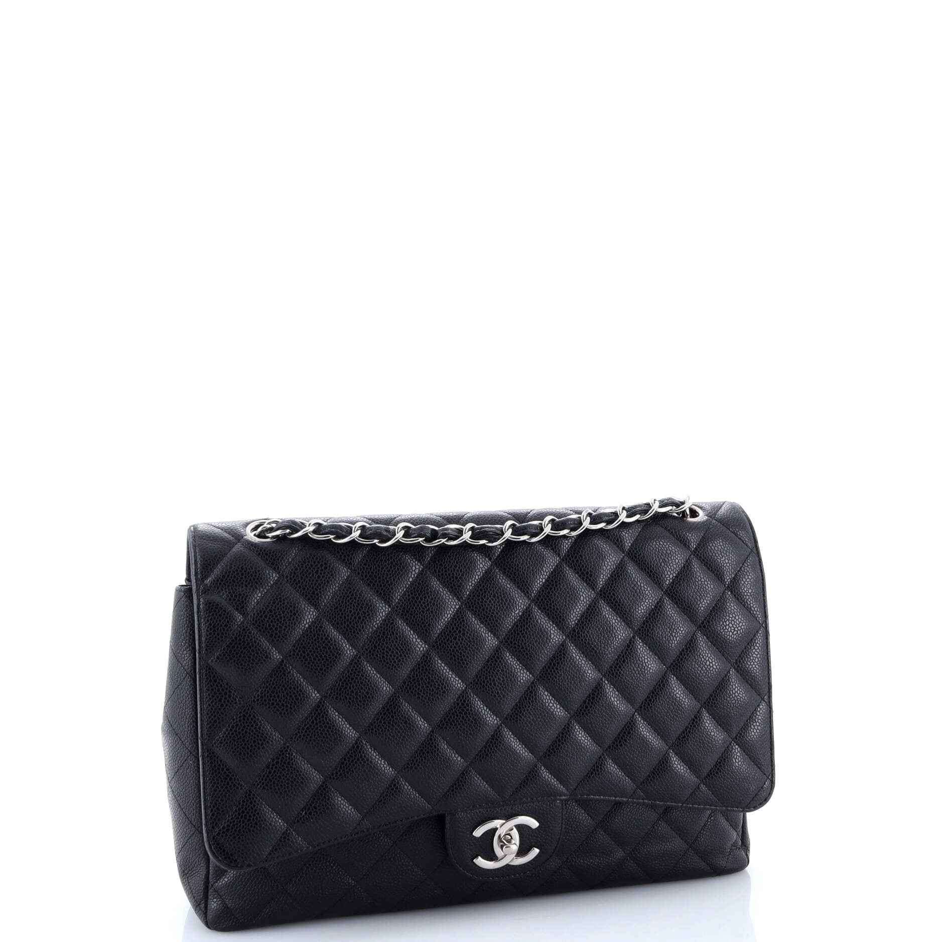 Classic Double Flap Bag Quilted Caviar Maxi