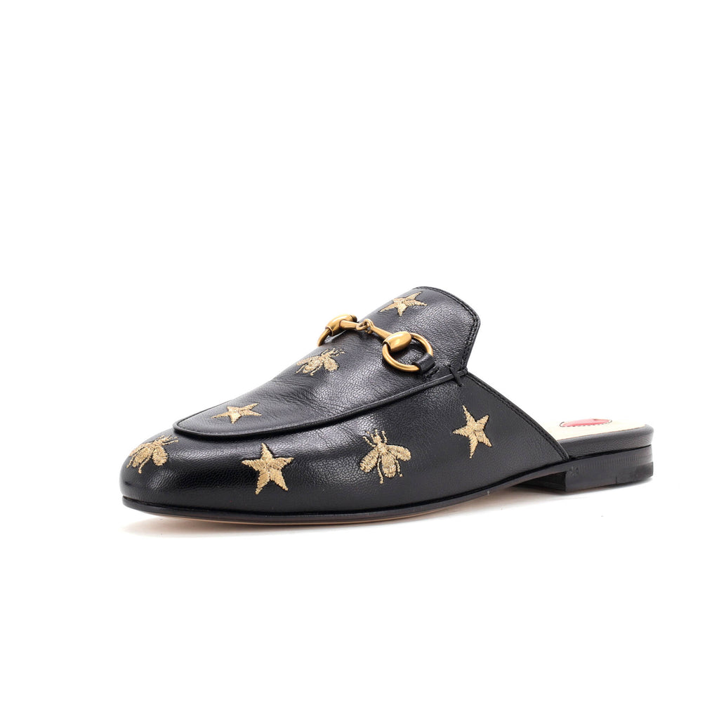Women's Princetown Mules Embroidered Leather