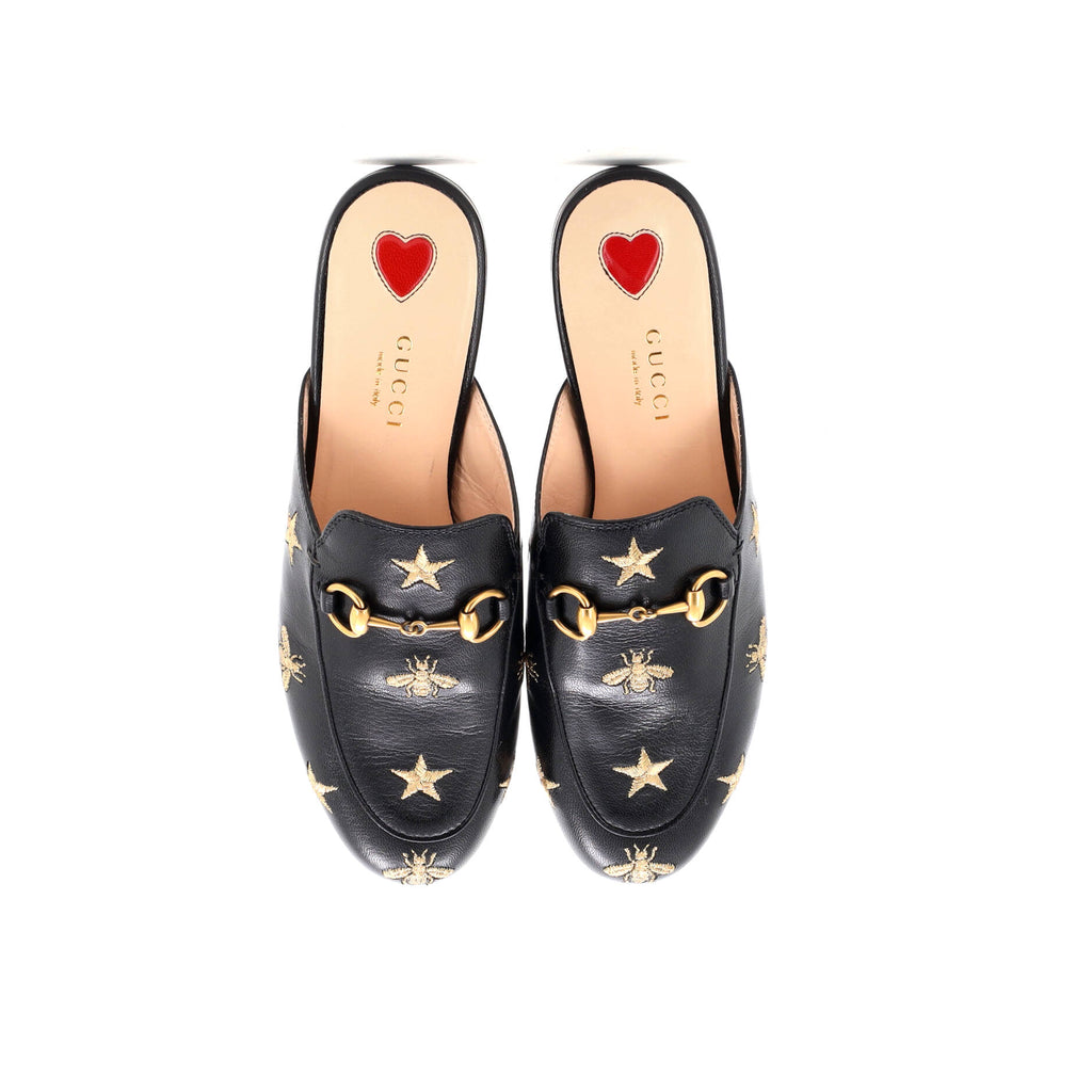 Women's Princetown Mules Embroidered Leather