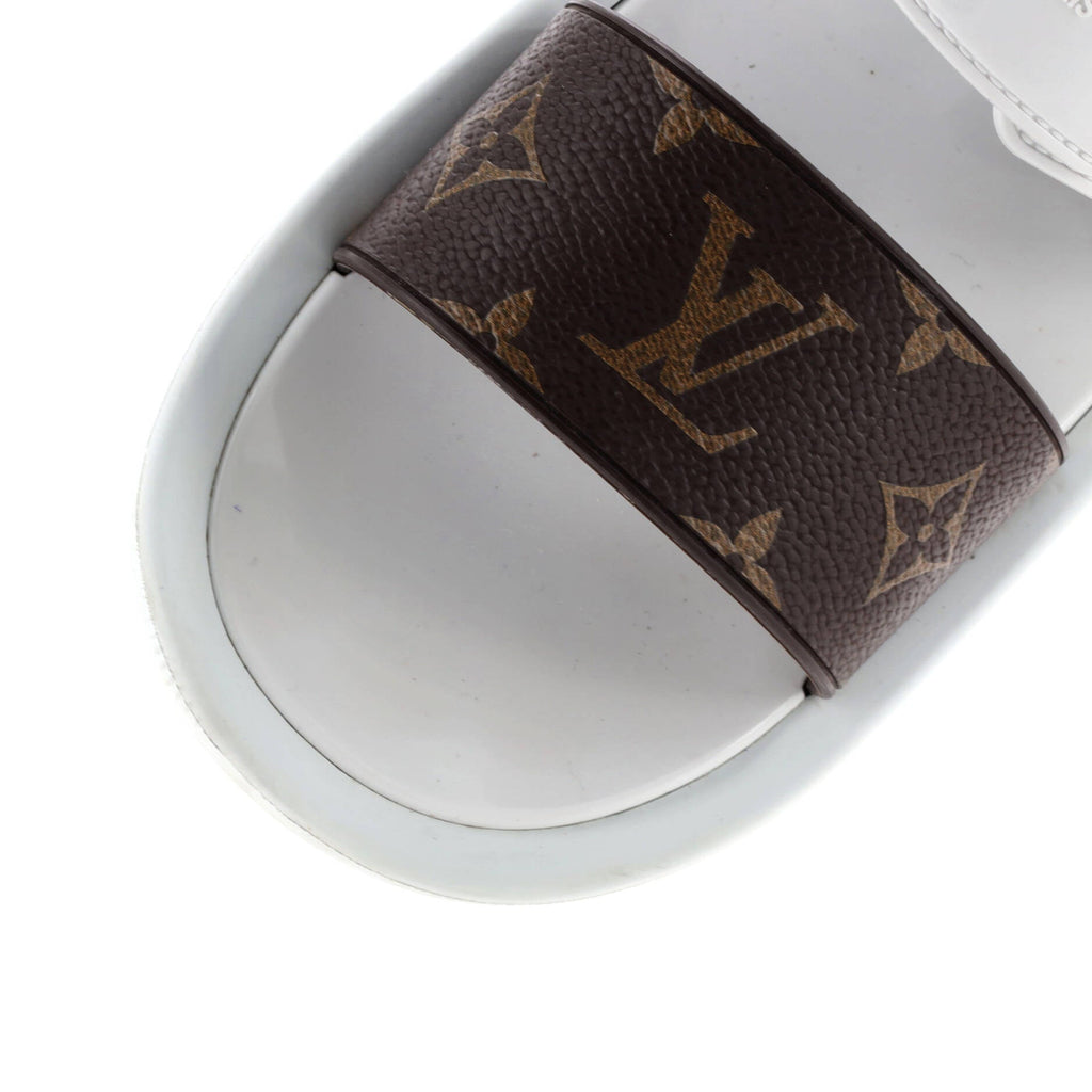 Women's Sunbath Flat Mule Sandals Monogram Canvas and Rubber