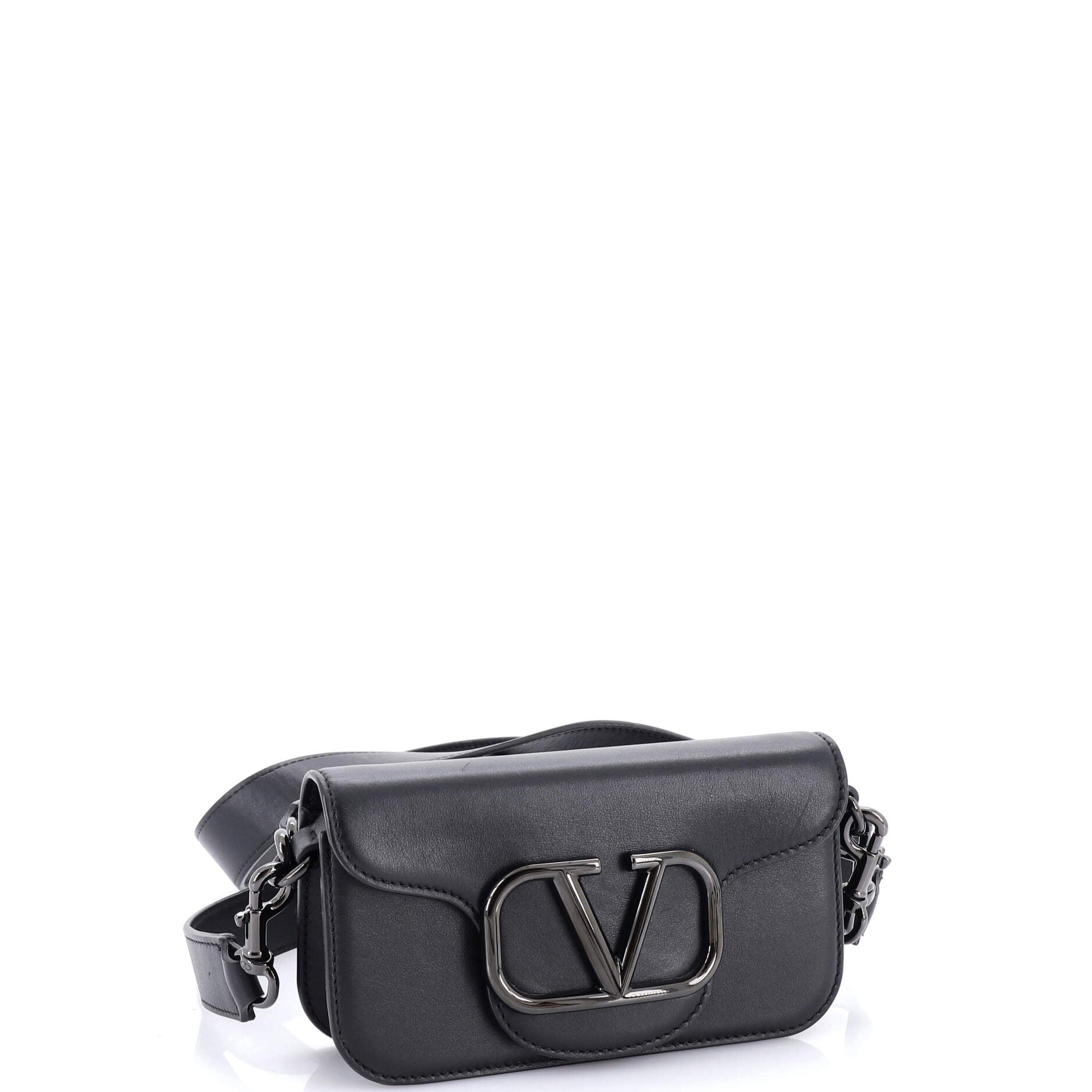 VLogo Flap Shoulder Bag Leather Mini