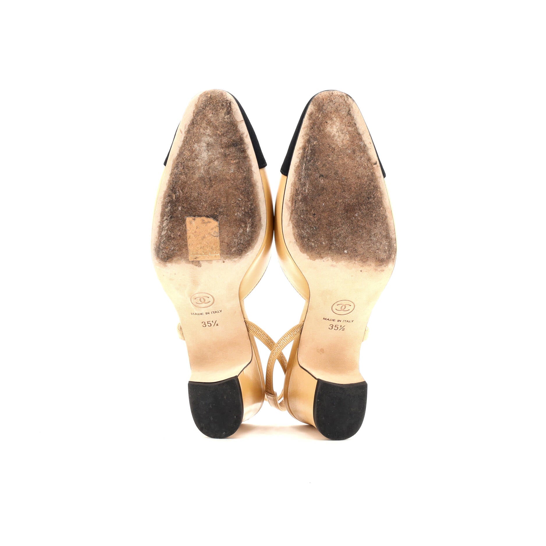 Women’s Cap Toe Slingback Pumps Leather with Grosgrain
