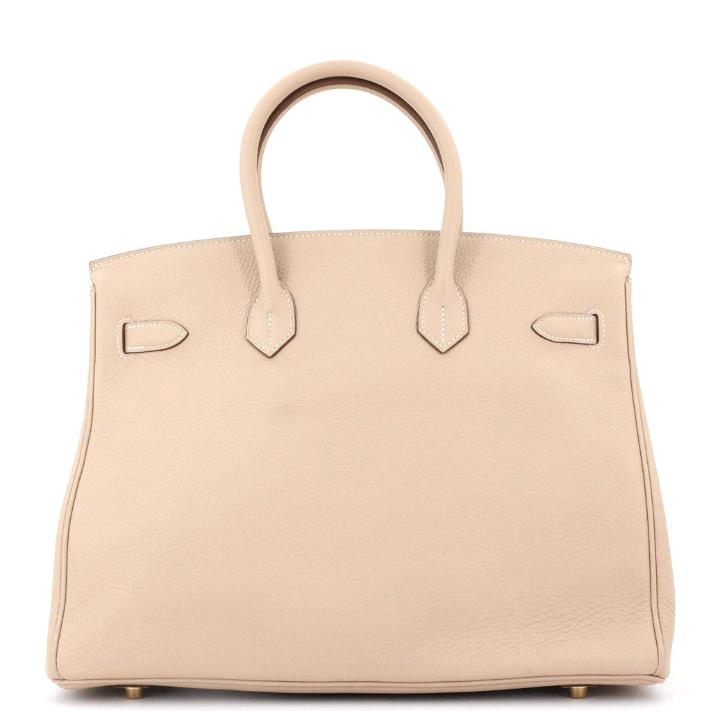 Birkin Handbag Light Clemence with Gold Hardware 35