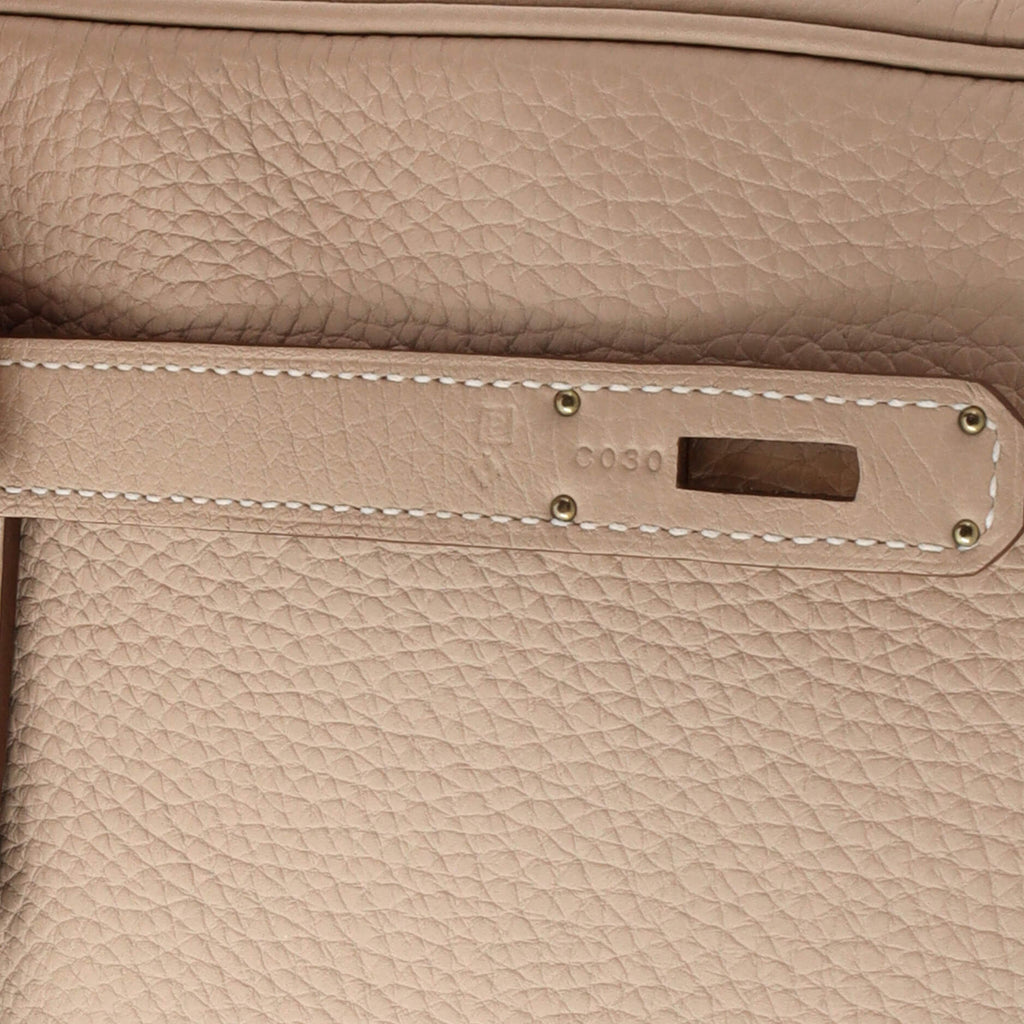Birkin Handbag Light Clemence with Gold Hardware 35