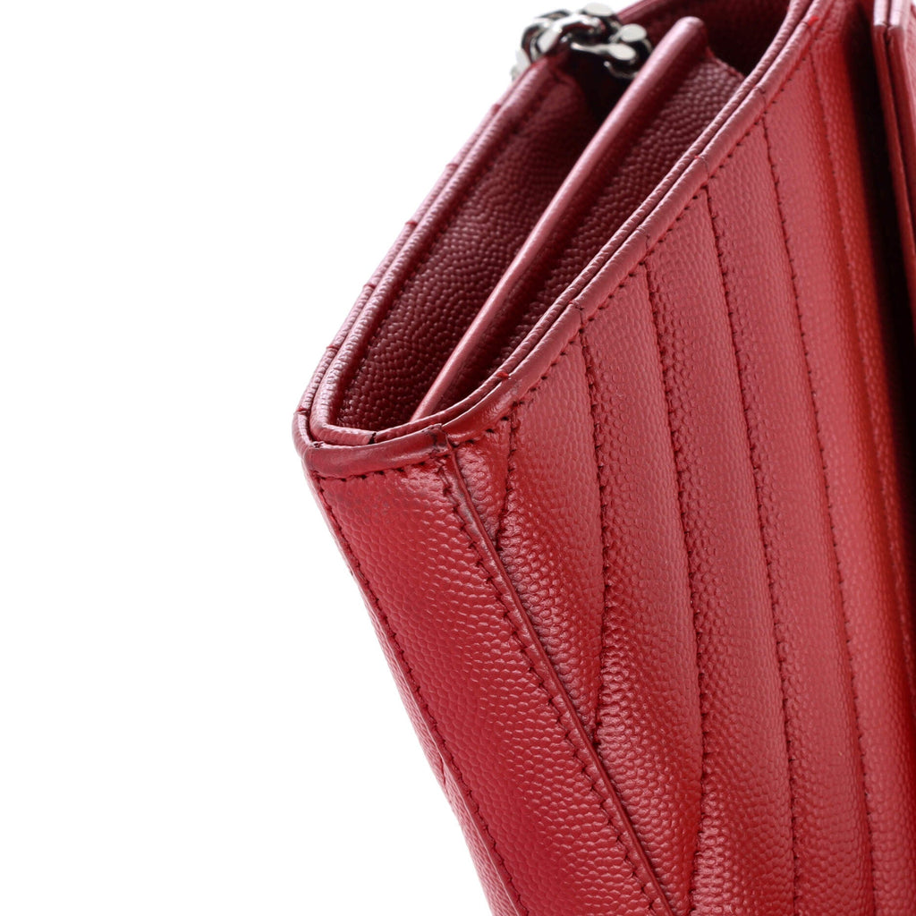 Classic Monogram Wallet on Chain Matelasse Chevron Leather Medium