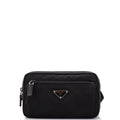 Front Pocket Belt Bag Re-Nylon with Saffiano Leather