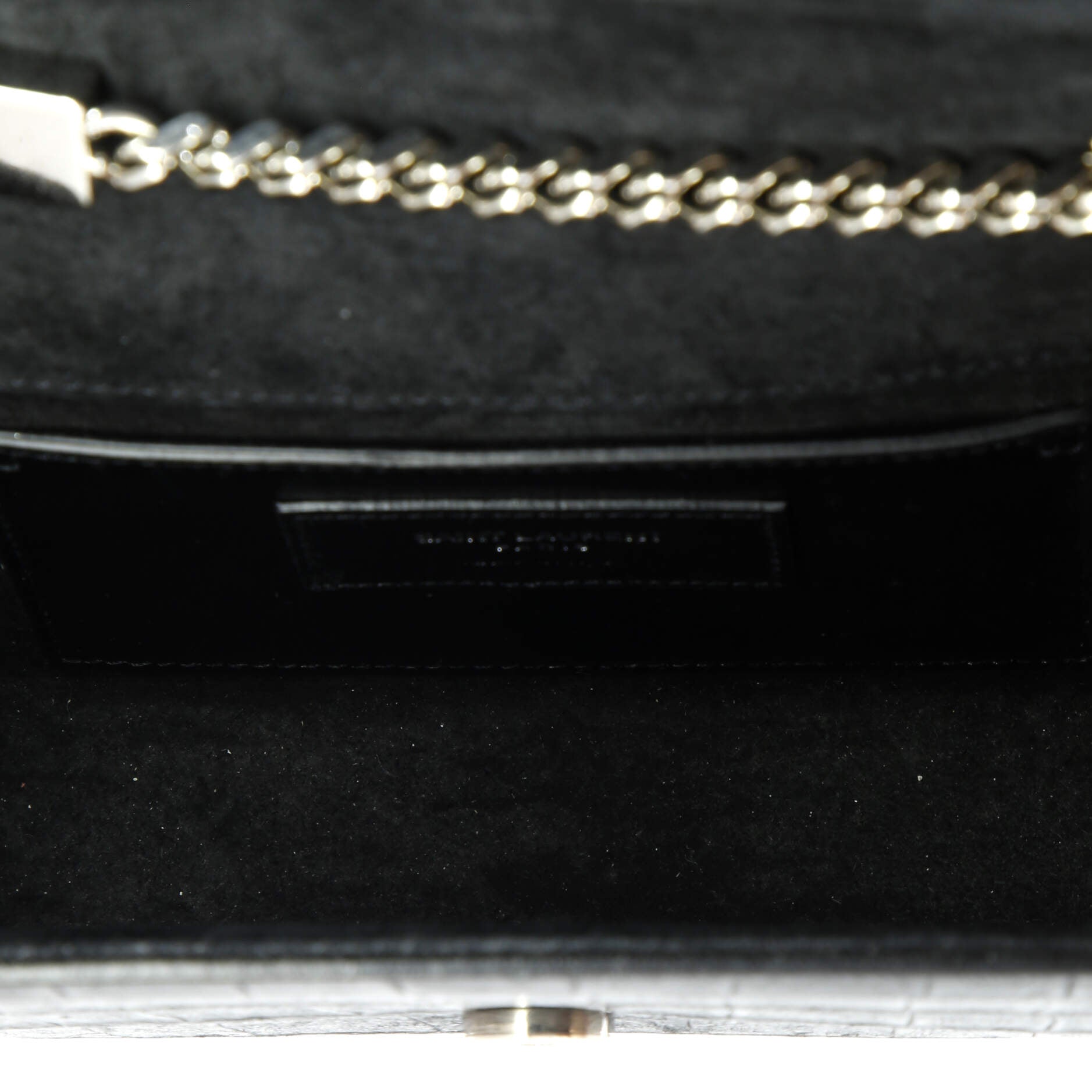 Classic Monogram Tassel Crossbody Bag Crocodile Embossed Leather Small