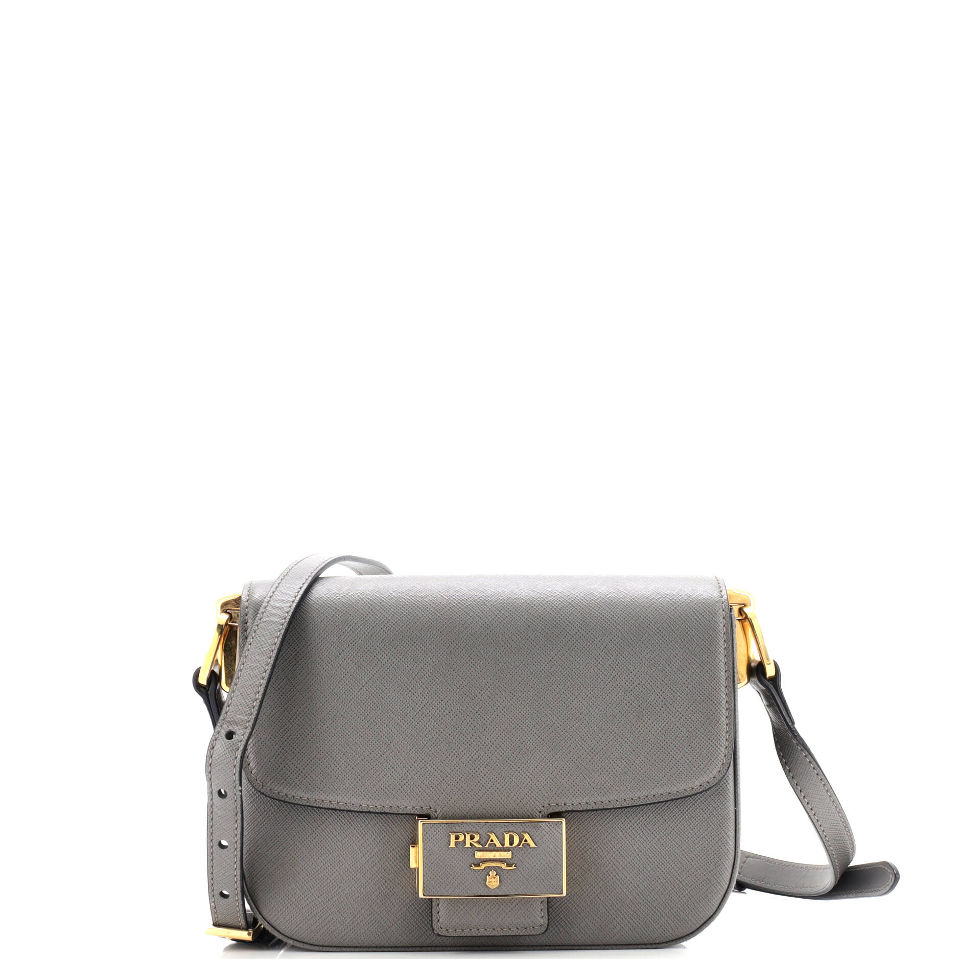 Embleme Flap Bag Saffiano Leather Small