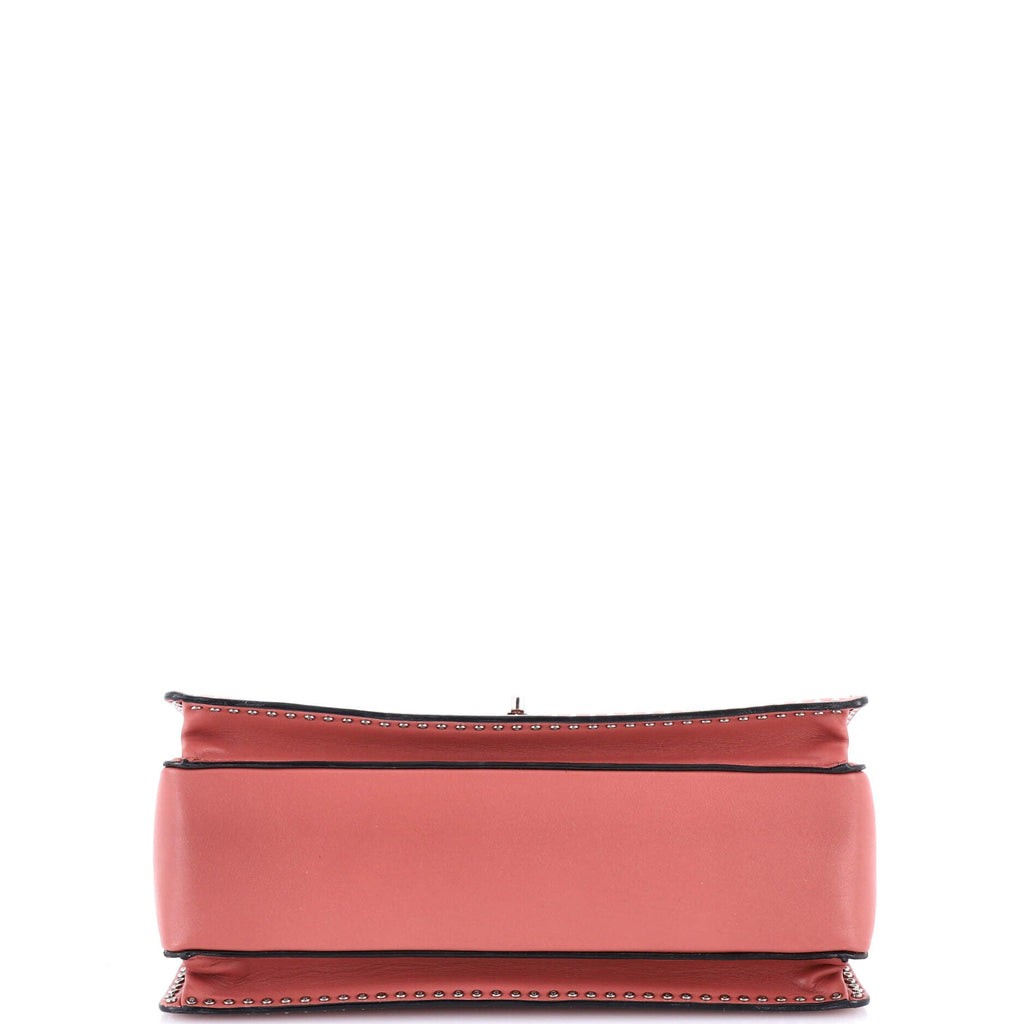 Turnlock Top Handle Bag Leather with Micro Rockstuds Medium