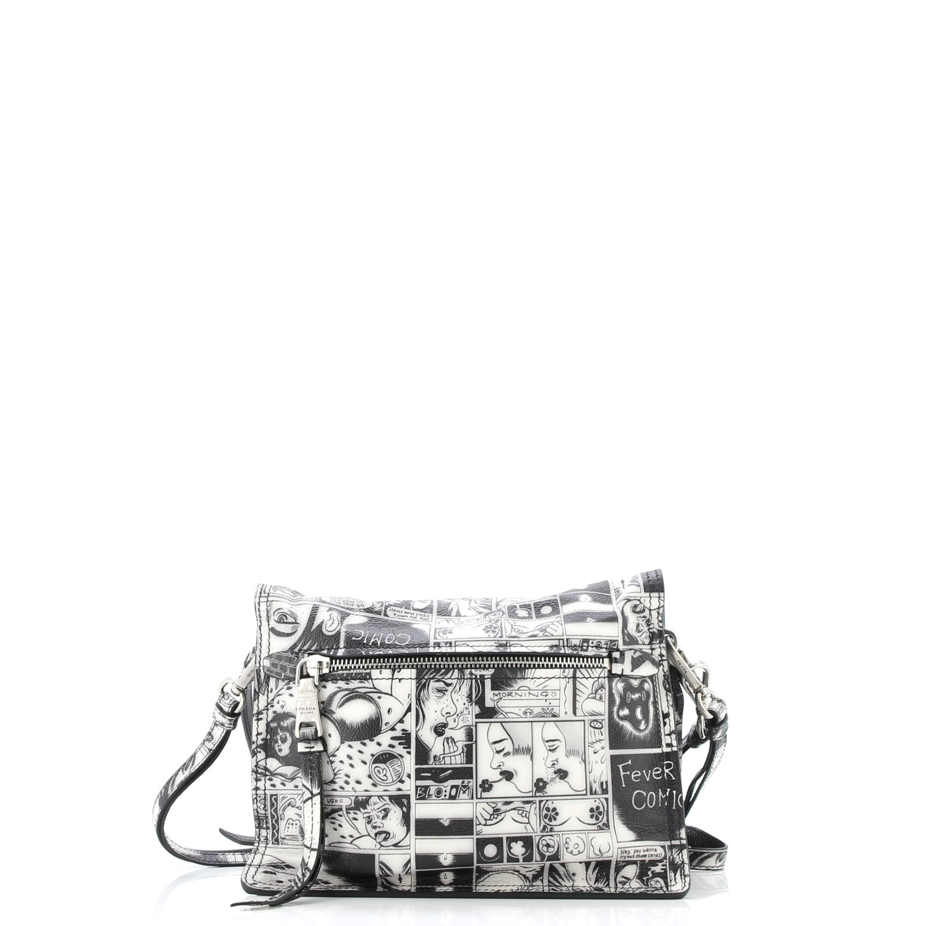 Etiquette Flap Bag Printed Leather Small