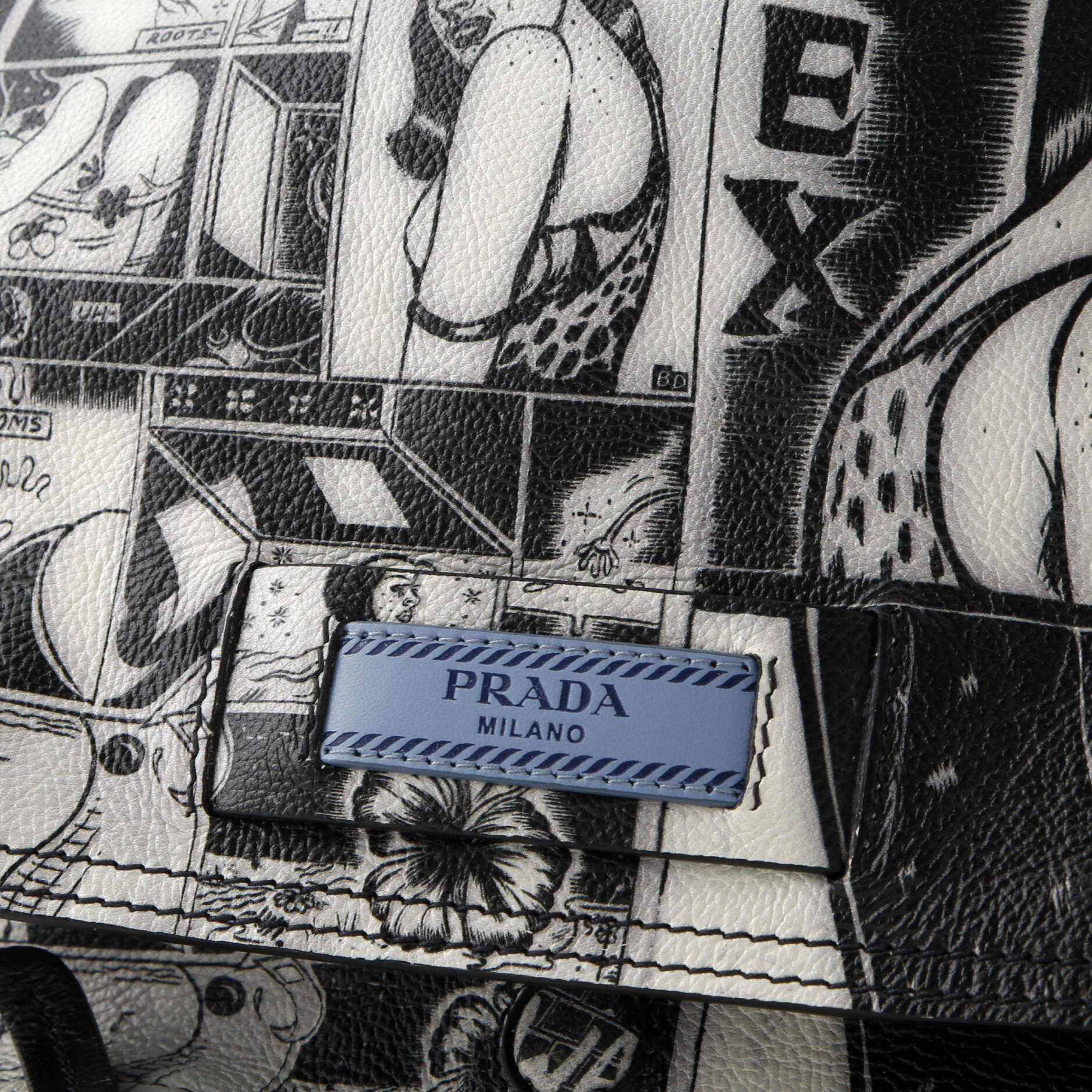 Etiquette Flap Bag Printed Leather Small