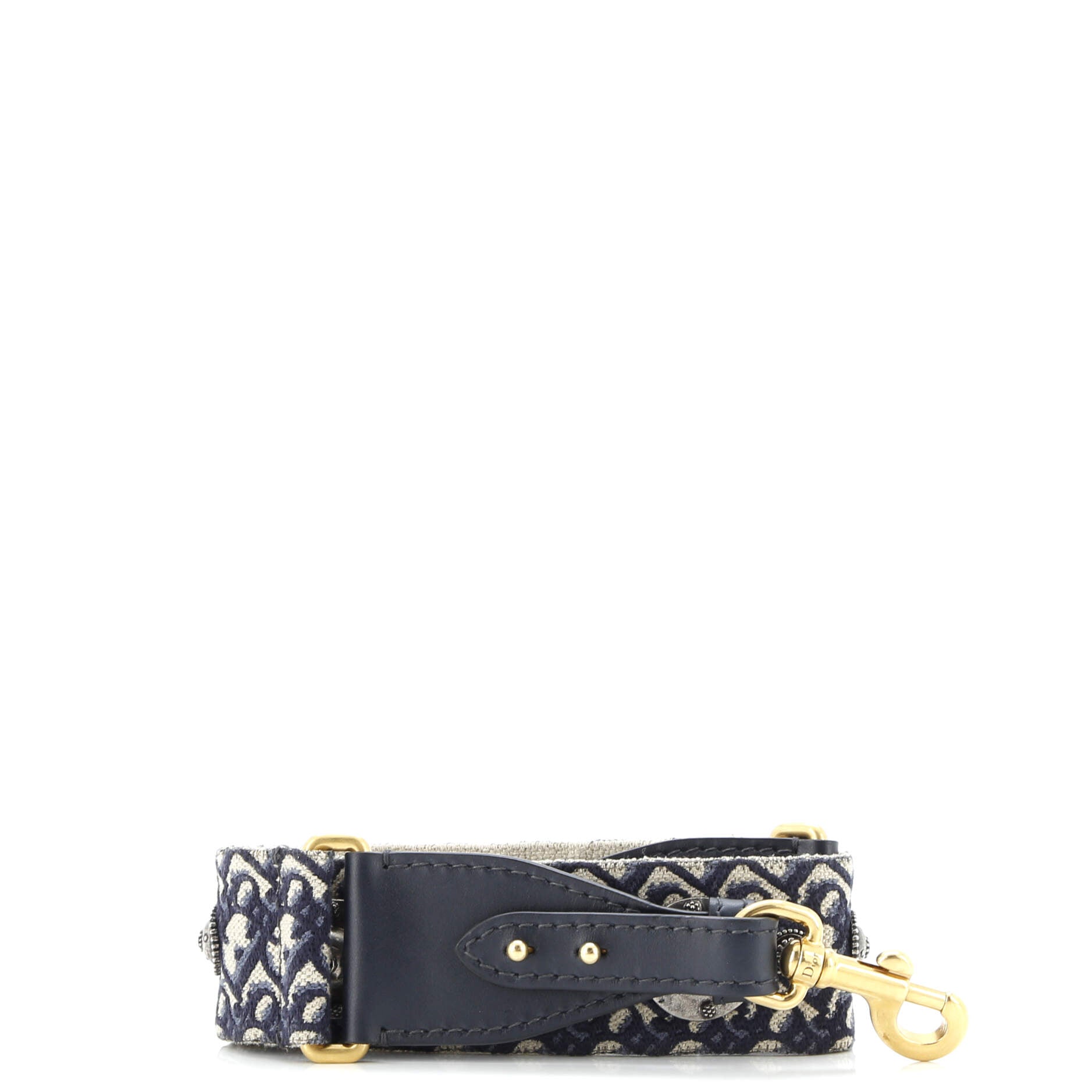 Shoulder Strap Embellished Oblique Canvas