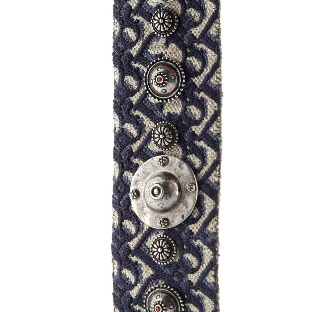 Shoulder Strap Embellished Oblique Canvas