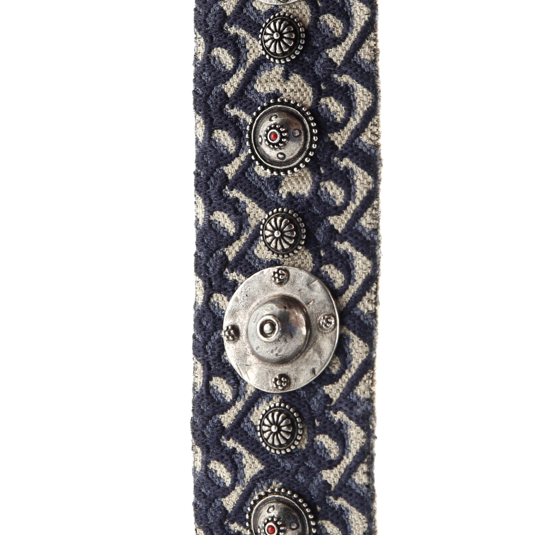 Shoulder Strap Embellished Oblique Canvas