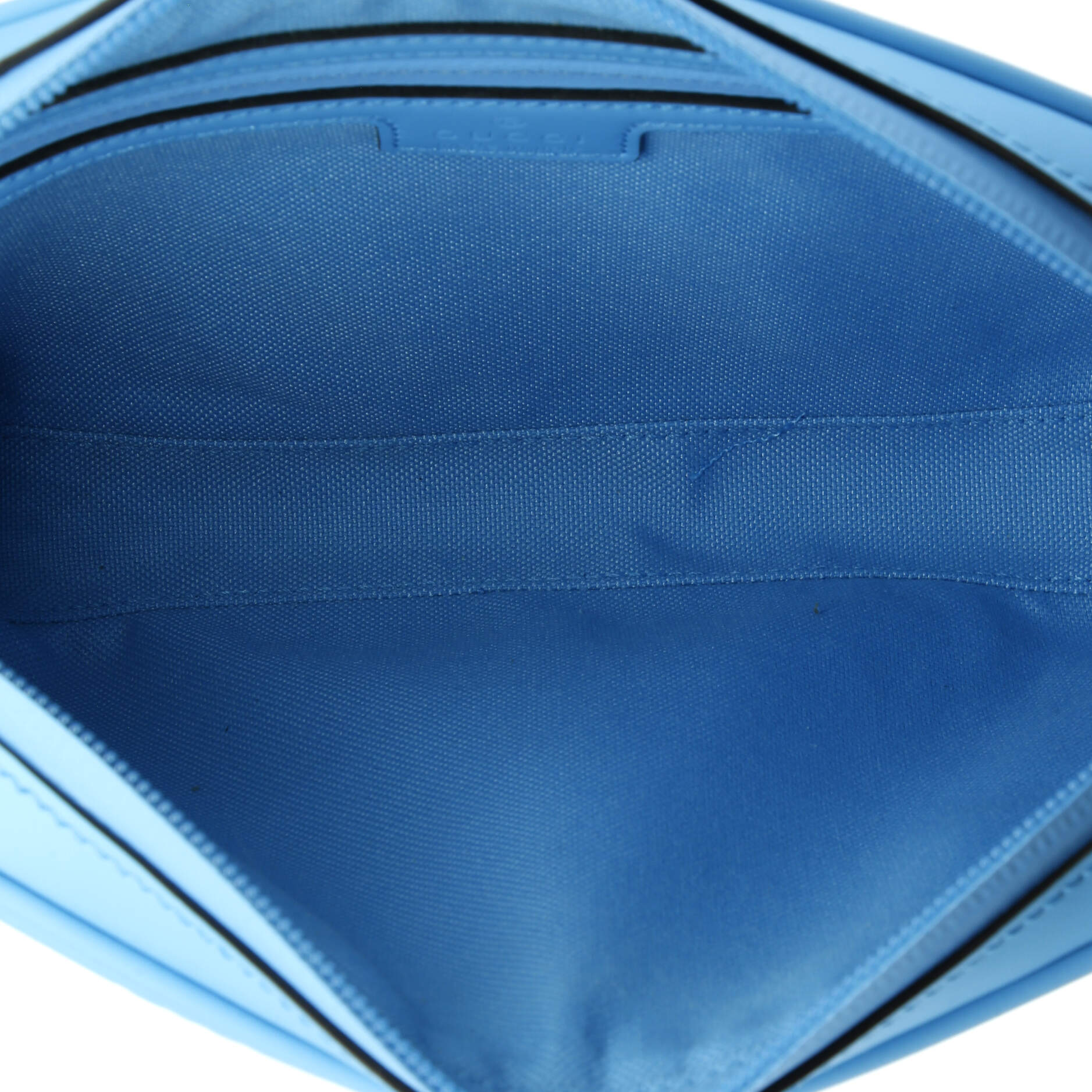 Front Zip Crossbody Bag GG Rubber Effect Leather Small