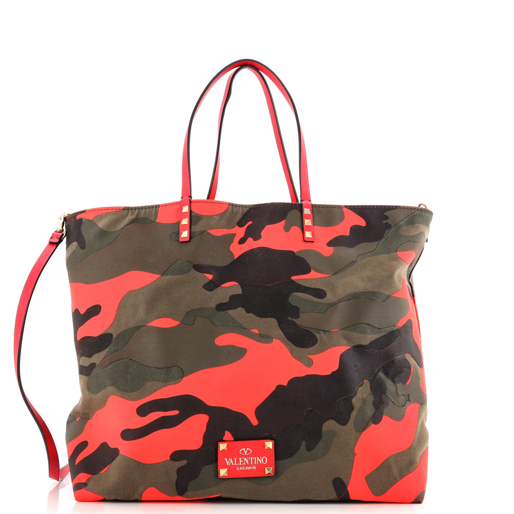 Rockstud Open Reversible Convertible Tote Camo Nylon Medium
