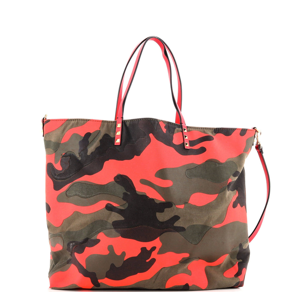 Rockstud Open Reversible Convertible Tote Camo Nylon Medium