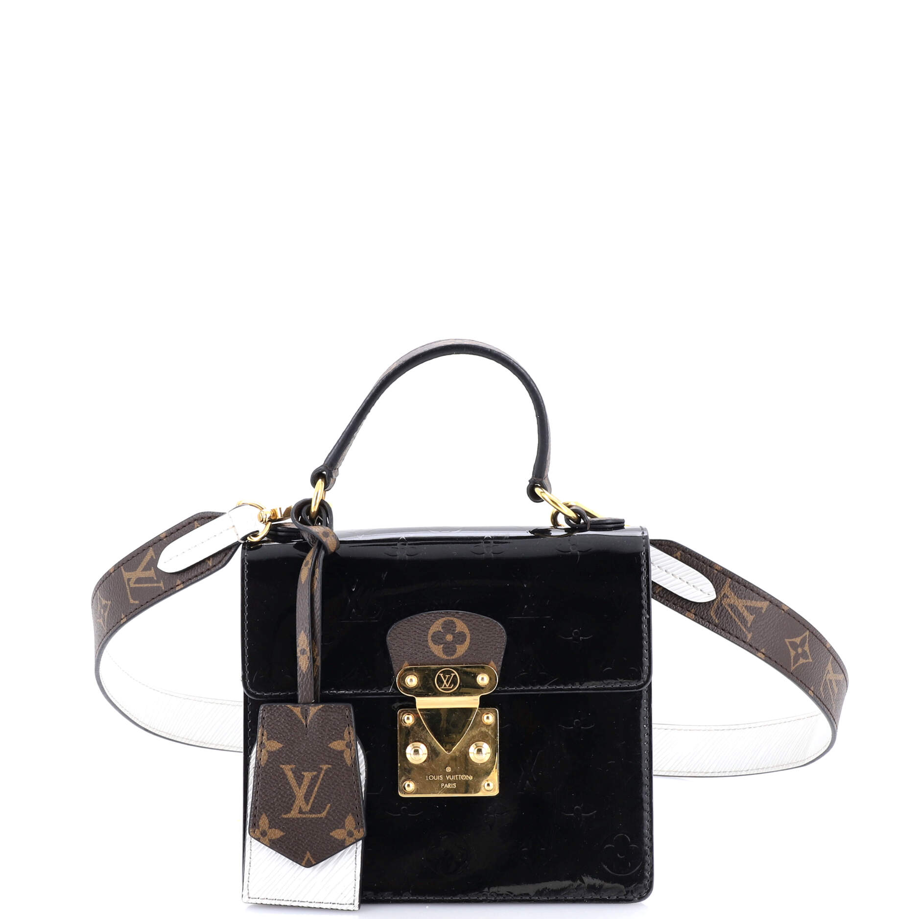 Spring Street NM Handbag Monogram Vernis with Monogram Canvas and Epi Leather