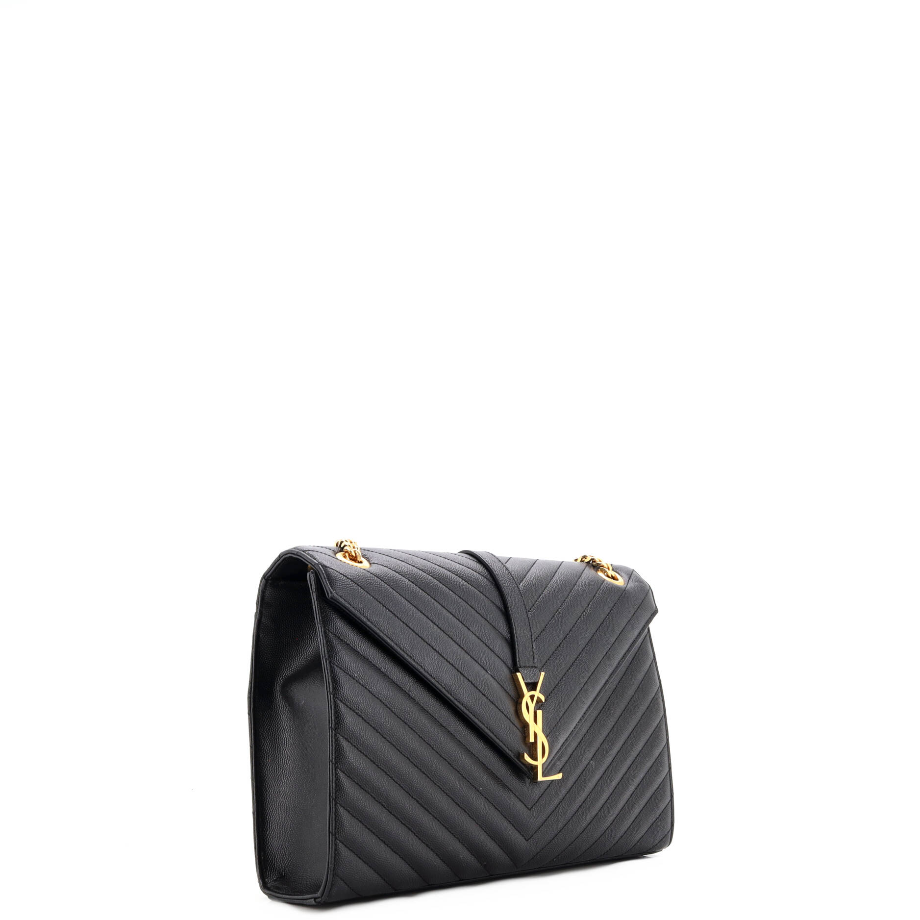 Classic Monogram Envelope Satchel Matelasse Chevron Leather Large