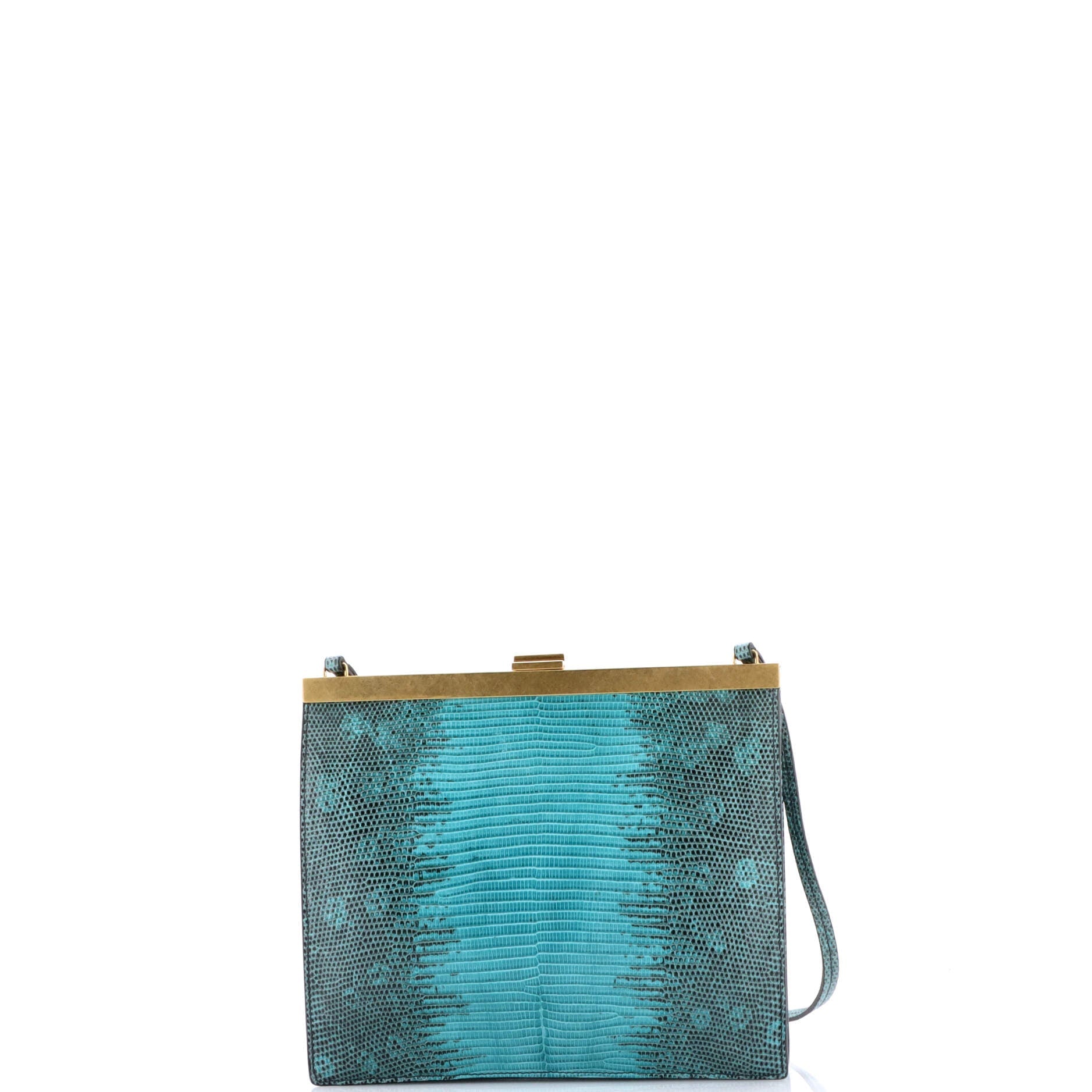 Clasp Crossbody Bag Lizard Mini