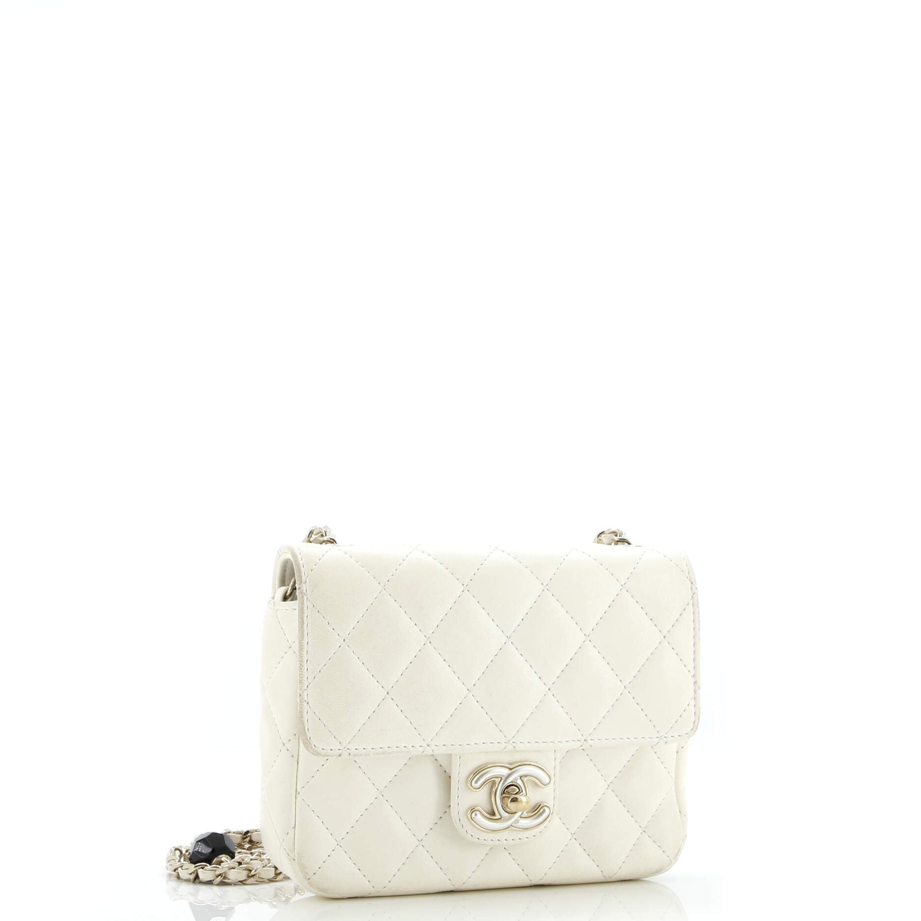 Coco de Toi Heart Chain Square Flap Bag Quilted Lambskin Mini