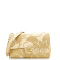Vintage Camellia Single Flap Bag Printed Raffia Medium