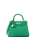 Kelly Handbag Vert Vertigo Swift with Palladium Hardware 25
