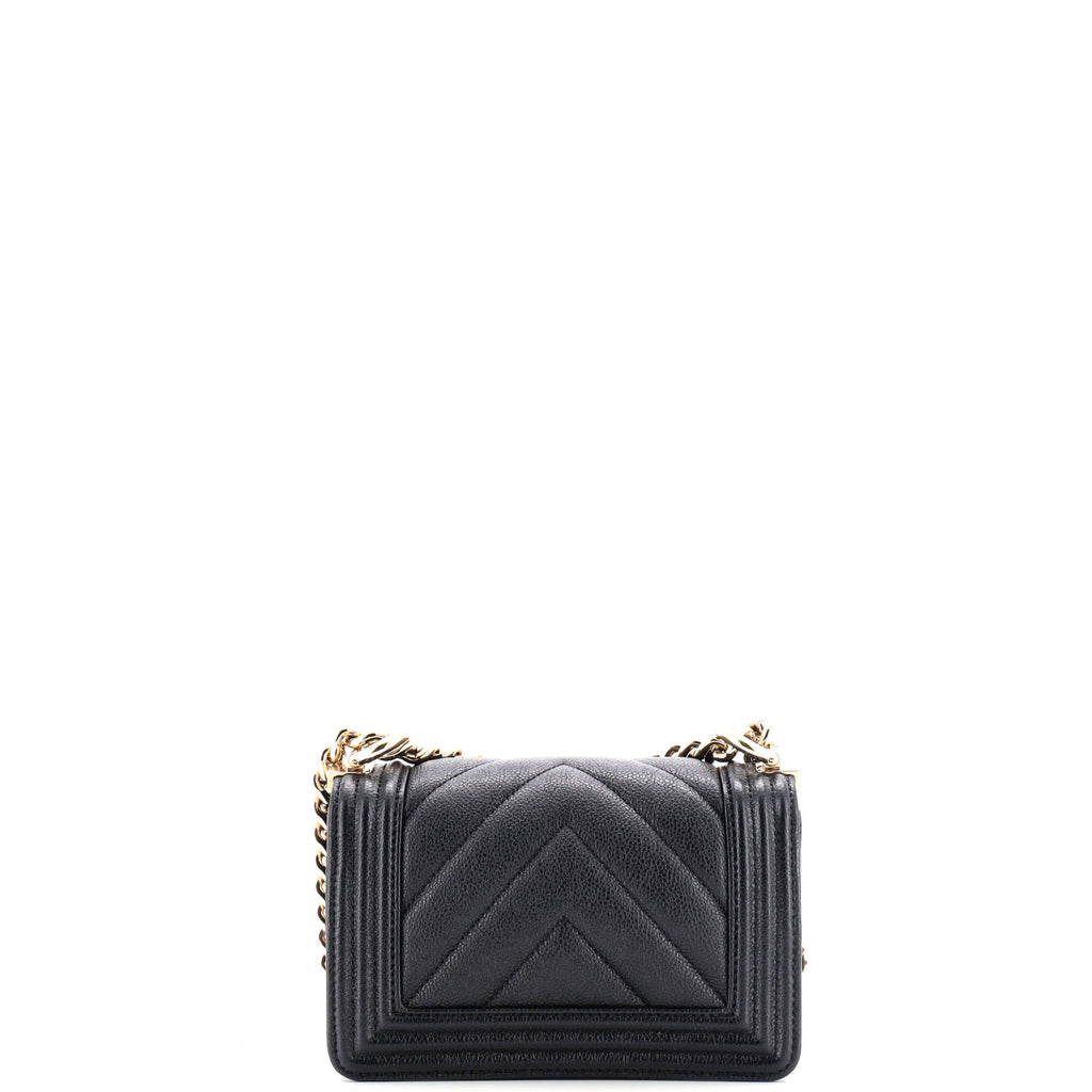 Boy Flap Bag Chevron Caviar Mini