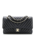 Classic Double Flap Bag Chevron Caviar Medium
