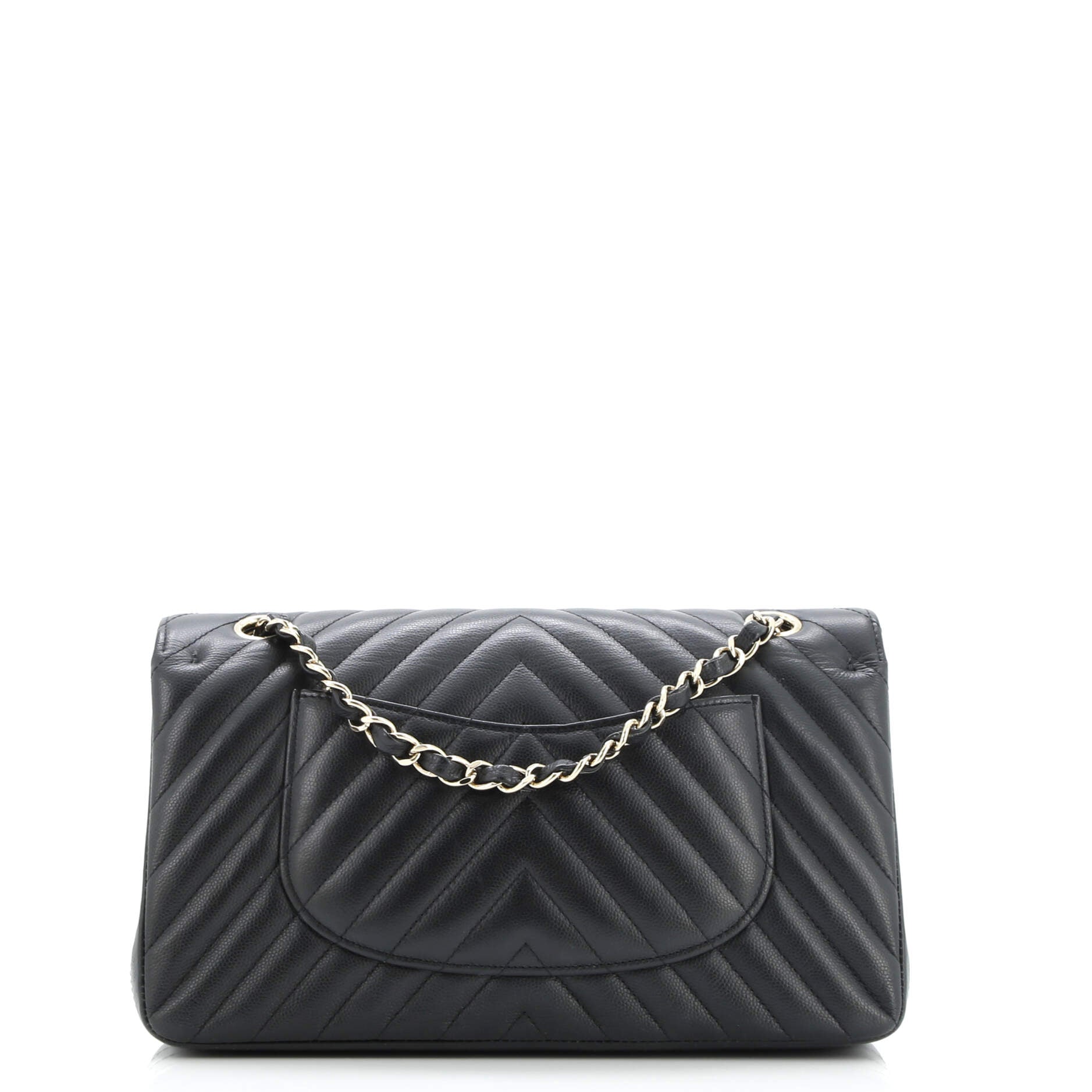 Classic Double Flap Bag Chevron Caviar Medium