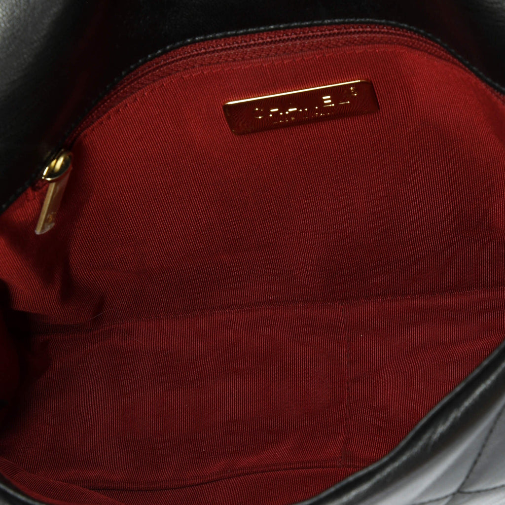 19 Flap Bag Quilted Shiny Crumpled Calfskin Medium