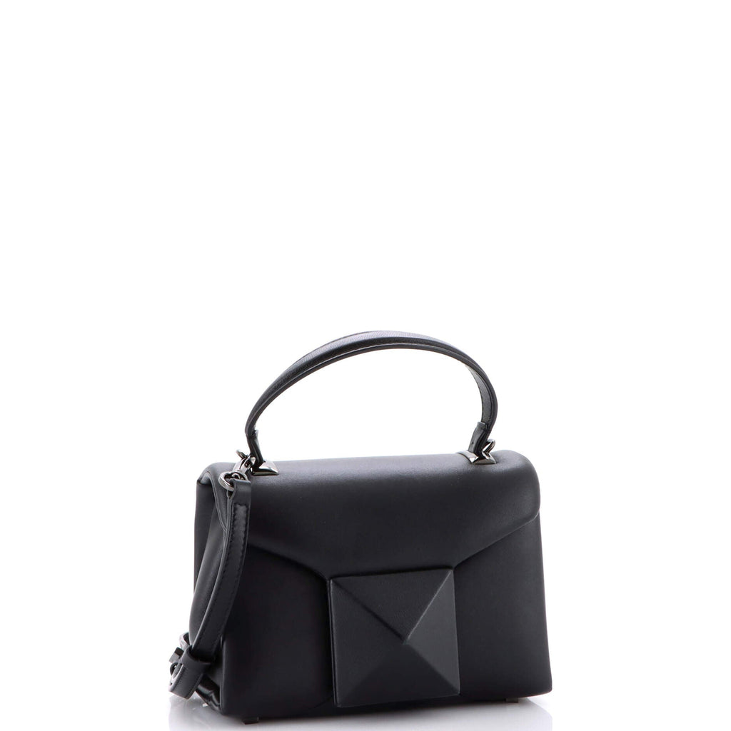 One Stud Top Handle Flap Bag Leather Mini