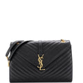 Classic Monogram Envelope Satchel Matelasse Chevron Leather Large